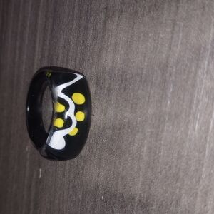 Black and Yellow Artistic Ring